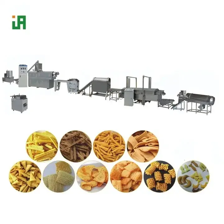 Fried Dough Twist Machine Snack Chips Pellet Frying Extrusion Line Machinery