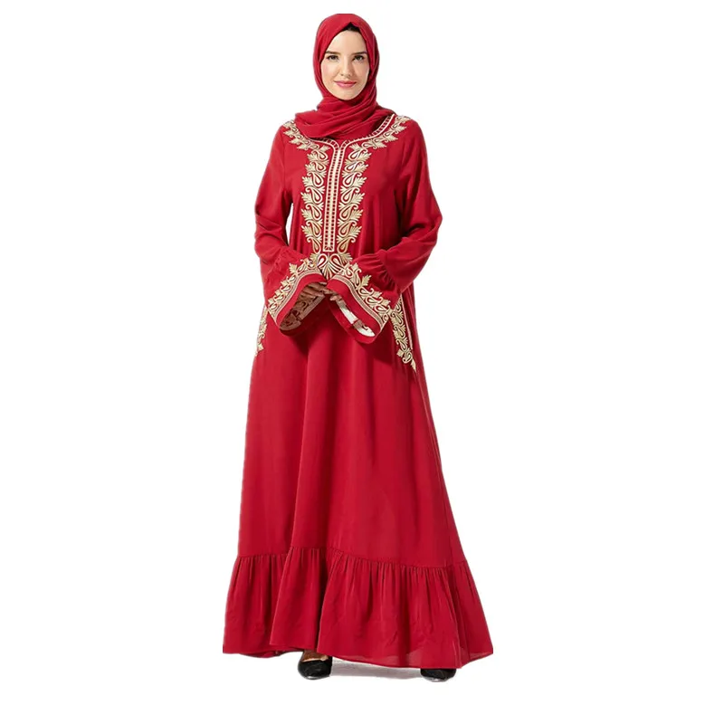 

Blouse Muslim Abaya Islamic Clothing Musulmanes Vestidos Turkish Muslim Long Sleeve Dress Dubai Musulman (No Scarf)