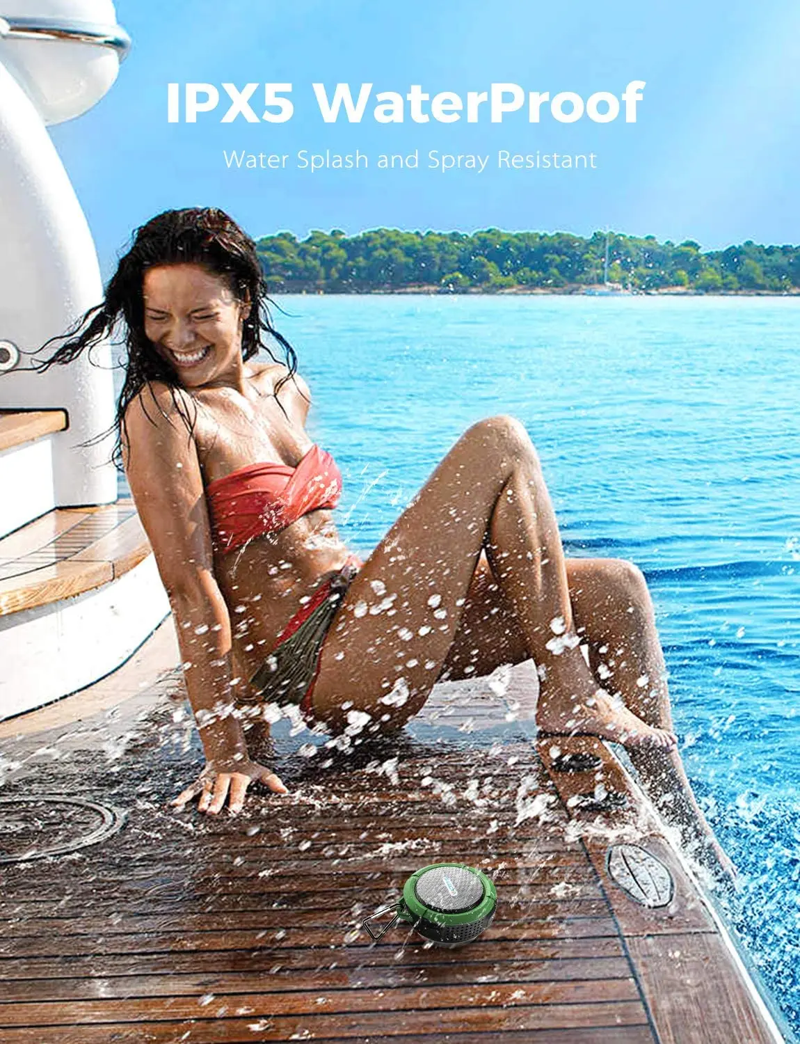 Outdoor Waterproof Wireless Speaker Mini Shower Travel bt Speaker with Loud Stereo Sound Suction Cup and Hook - ANKUX.COM