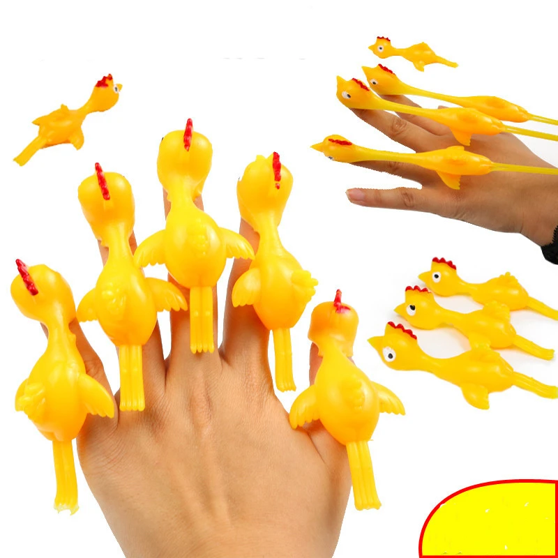 

Catapult Chick Toy Vent Sticky Wall Finger Launch Outdoor Slingshot Flying Turkey Children's Gift Kids Toys shooting Game