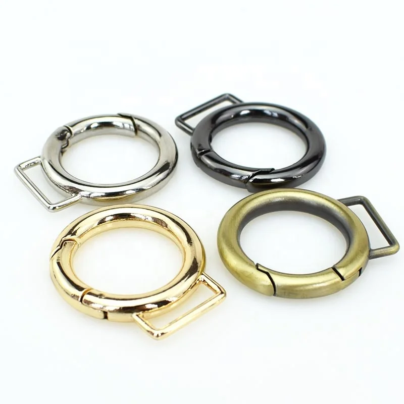 

Meetee KY166 Round Alloy Luggage Strap Connector Keychain Buckles Bag Ring
