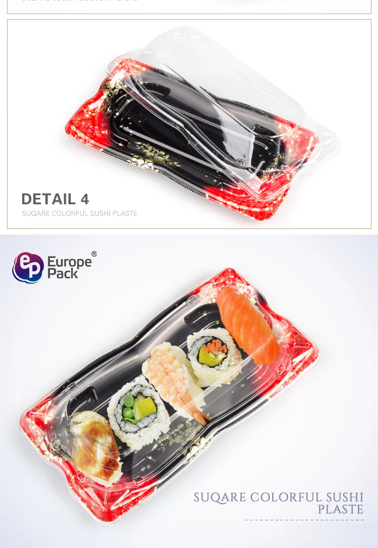 Factory price cheap 8.5 inch transparent plastic packaging sushi tray