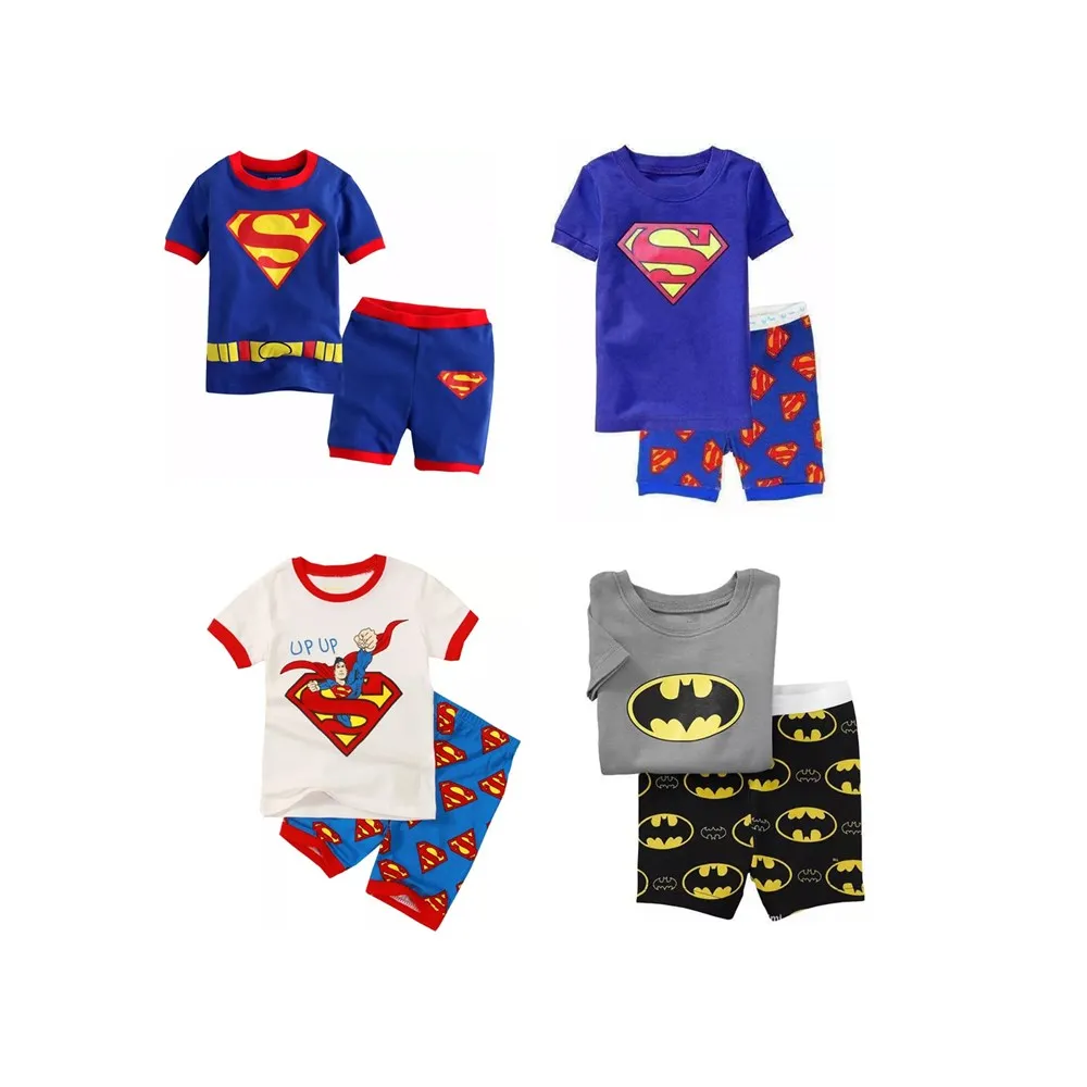 

wholesale 100% cotton pyjamas kids short sleeve kids pijamas pajama set for boys, 40color