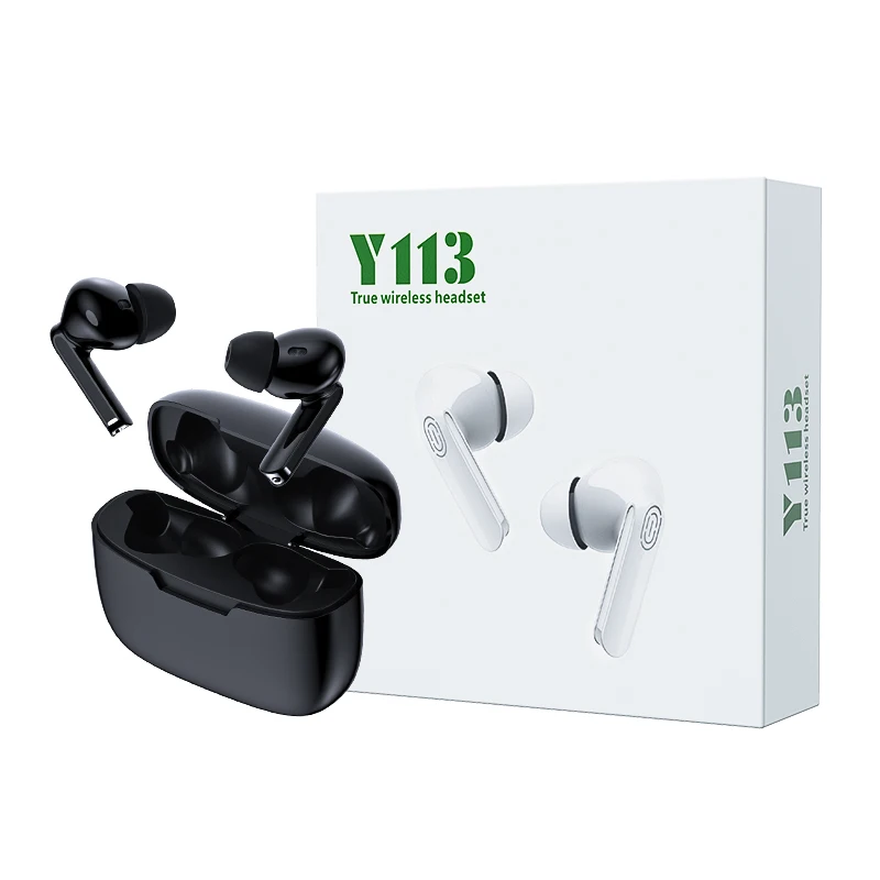 

Wholesale Hot Selling Y113 Wireless Earbuds TWS Headphone Deep Bass Earphone Mobile Phone White And Black, White black