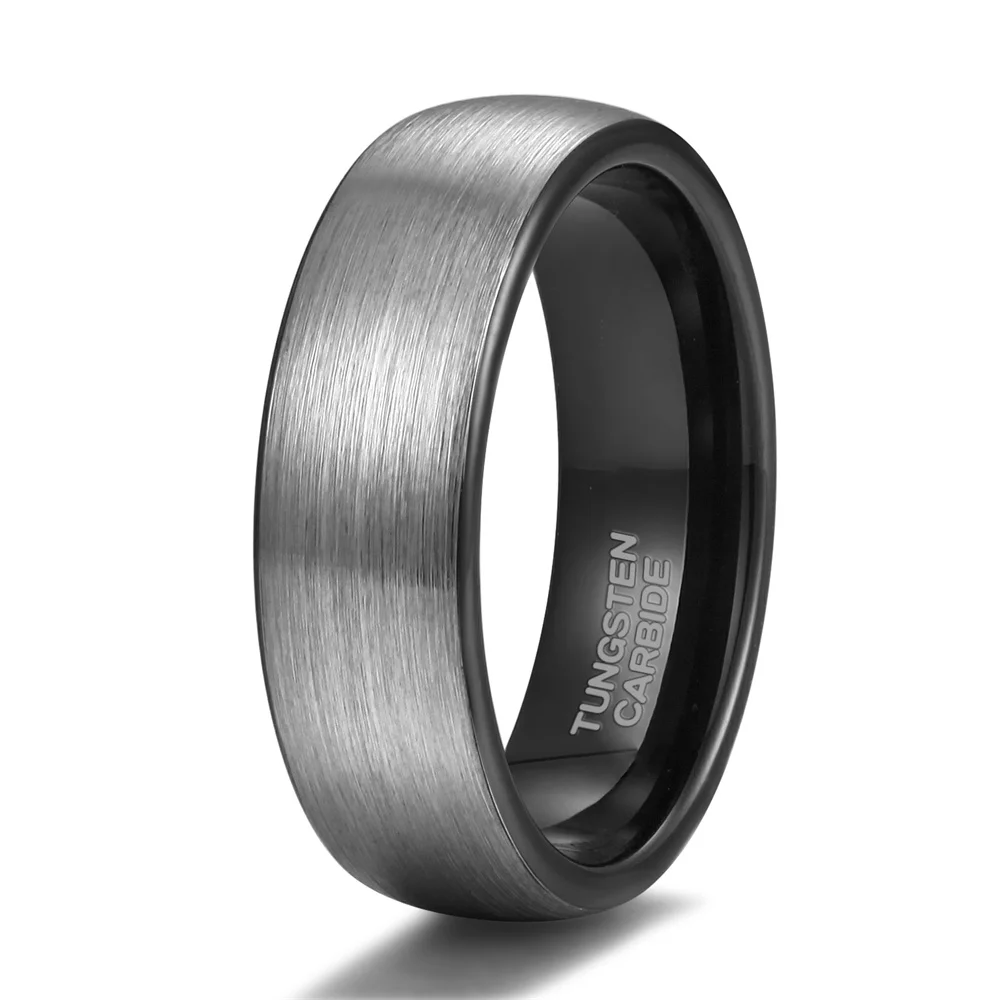 OAHLAN Fashion Jewelry 4/6/8mm Eternity Band Classic Domed Brushed Tungsten Carbide Rings for Men Engagement Wedding Anniversary