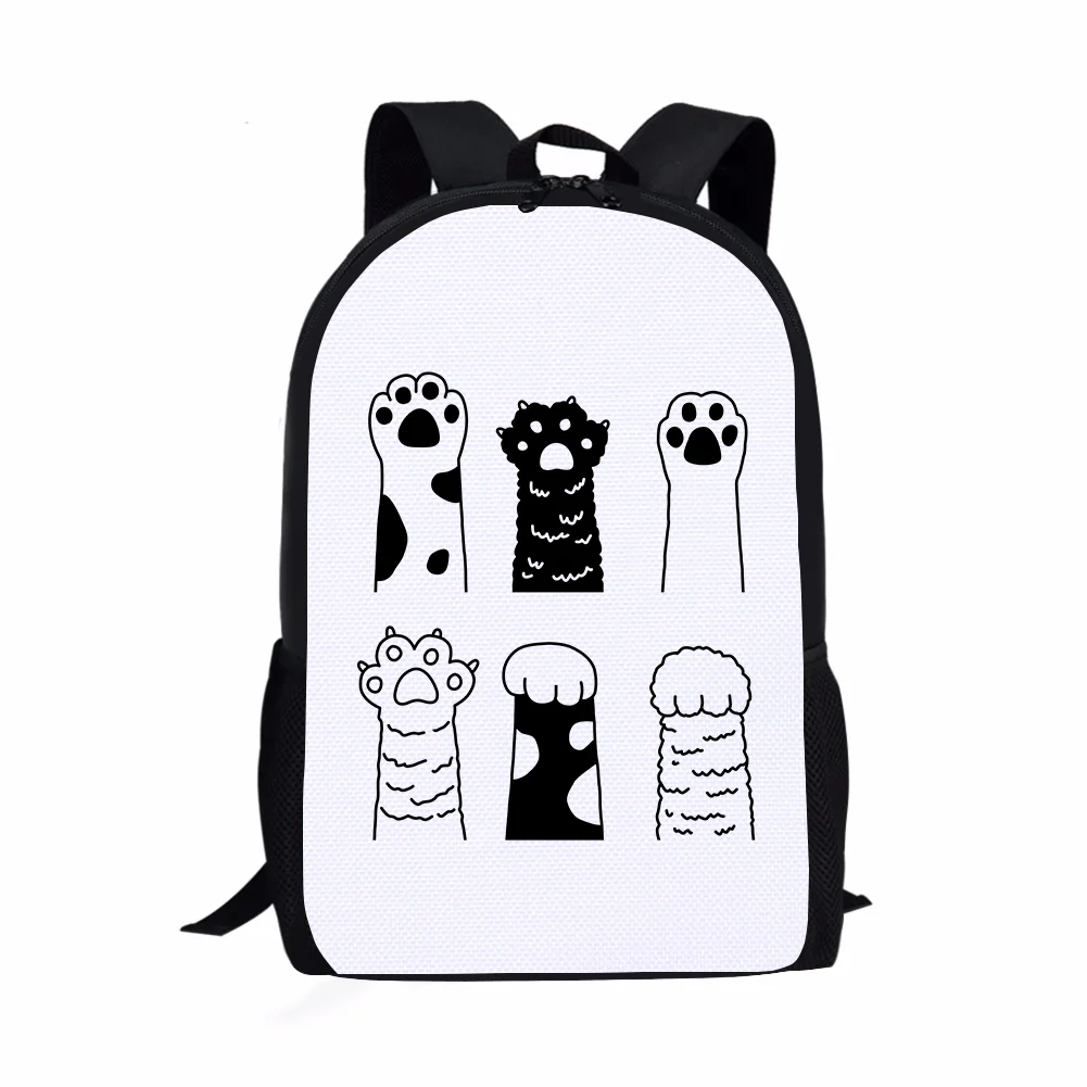 

2022 Custom High Quality Cute Cat Paw Print On Demand Waterproof Polyester DIY Unisex Boy Girl Children Kids Backpack School Bag