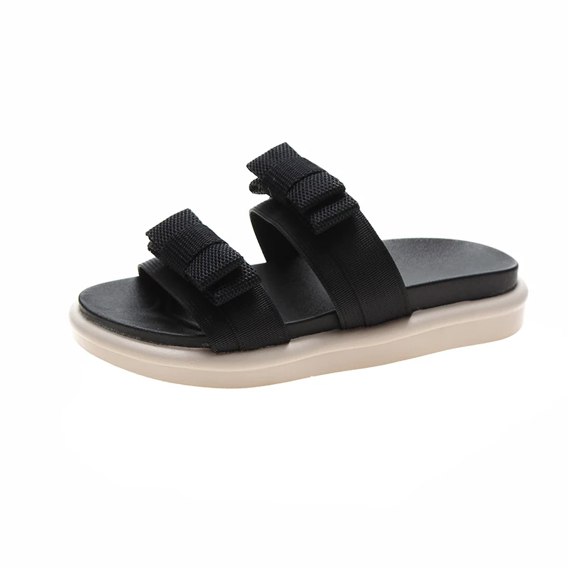 

Non slip beach slippers comfort bow knot outdoors summer flat sandals for women and ladies, 5 colors