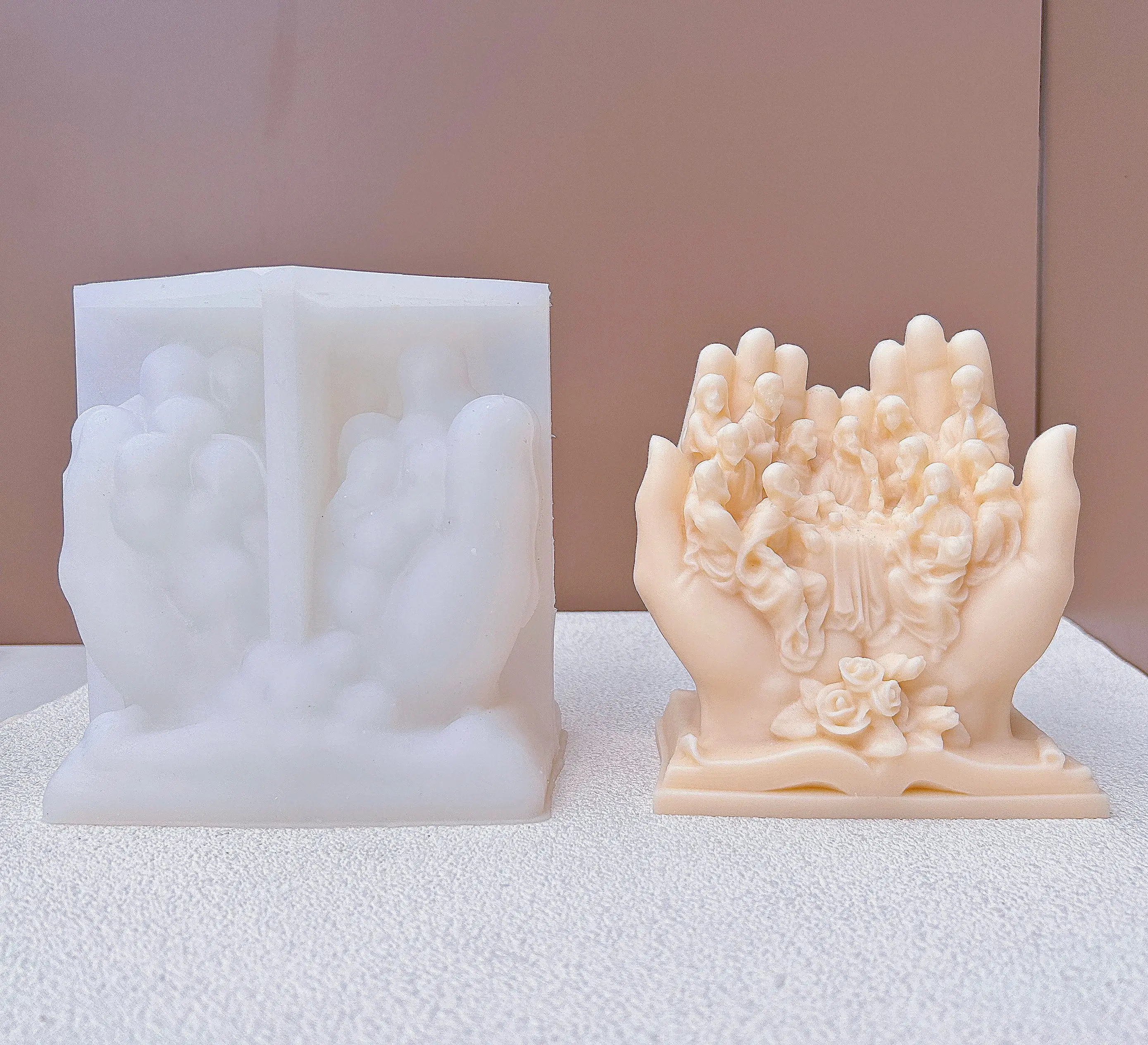 Jesus Christianity Last Supper Twelve Saints Home Art Decoration Resin Gypsum Cement Candles Silicone Mold