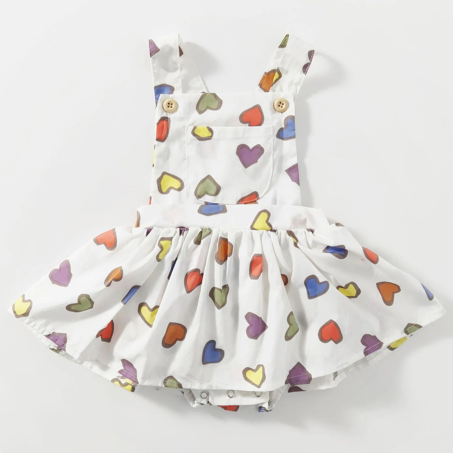

Low Price Lovely Geometric Ball Gown Baby Button Sleeveless Dress Casual Clothing