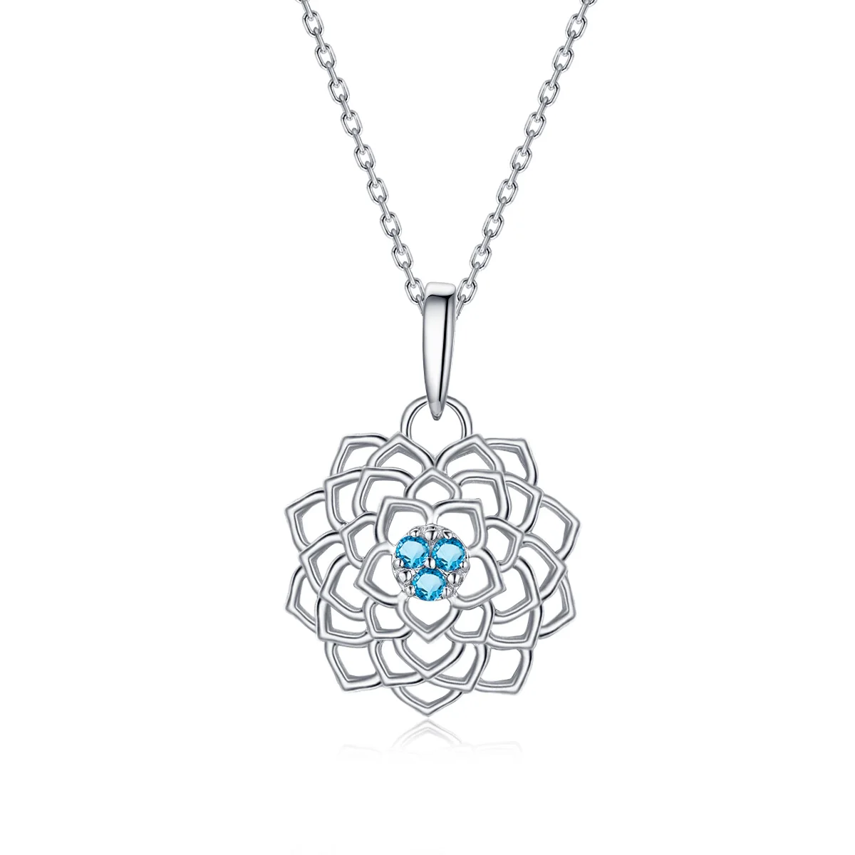 

SZJINAO Premium Party Favor Indian Yoga Jewelry 925 Silver Blue Topaz Five Elements Flower crystal pendant bijoux argent