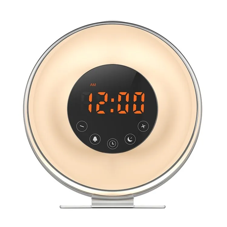 

Bedroom Night Light Wake Up Light Sunrise Simulation Light Therapy Dual Alarm Clock