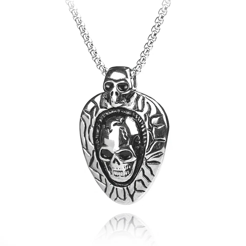 

2022 viking jewelry evil eye necklace personality retro punk gothic skull stainless steel snake bone chain wholesale