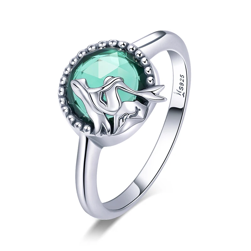 

2021 Fashion Rings Women Green Gemstone Rings 925 Sterling Silver Rings Jewelry