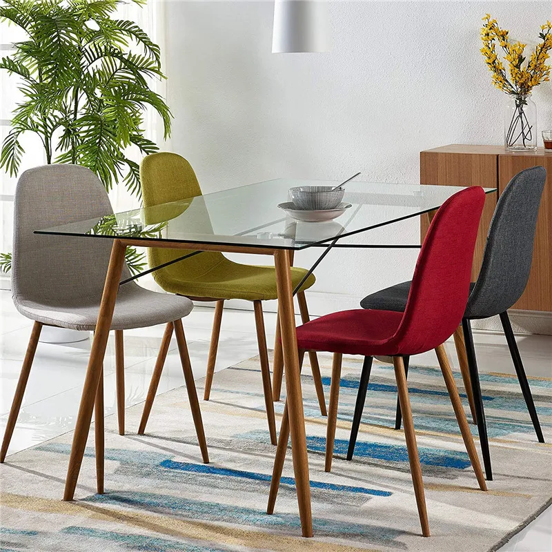 
free sample China Wholesale home furniture dining room set glass dinning table and chairs 