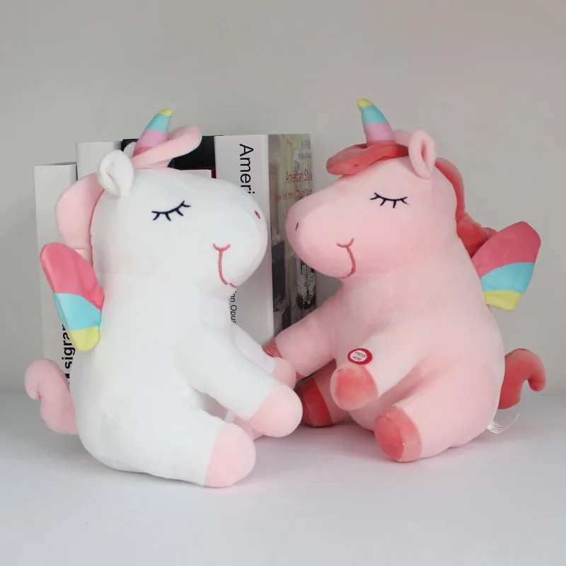 ICTI Dropshipping Kids Glow in the Dark Pillow Custom Stuffed Animals Plush Toy LED Light Night Unicorn for Gifts