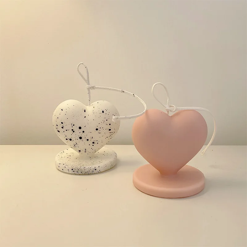 

Heart Shape Creative Candle Mold Cute Candle Molds Silicone Diy Handmade Soap Silicon Mold