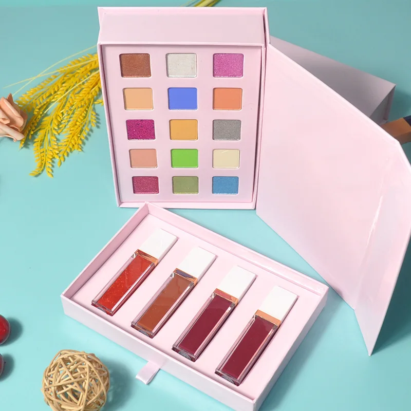 

High Quality No Label Customize Brand Eyeshadow Lipstick Set Palette