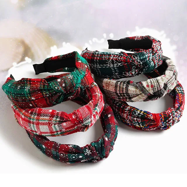 

Christmas Headband Female Fabric Knotted Hair Accessories Designer Headband, 5colors