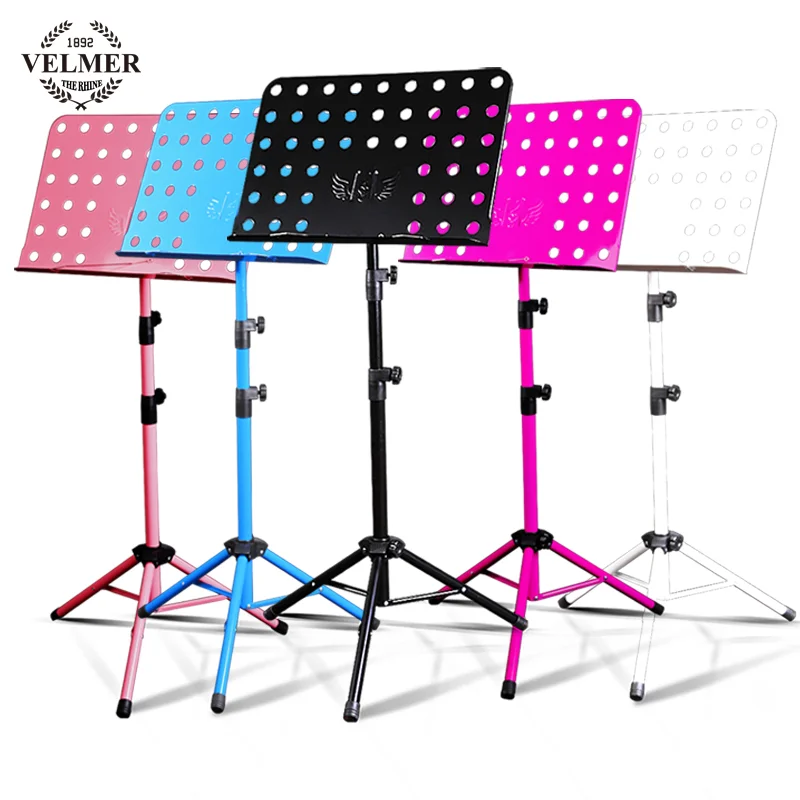 

1892 VELMER THE RHINE colorful musical instrument accessories adjustable sheet music guitar stand, Black