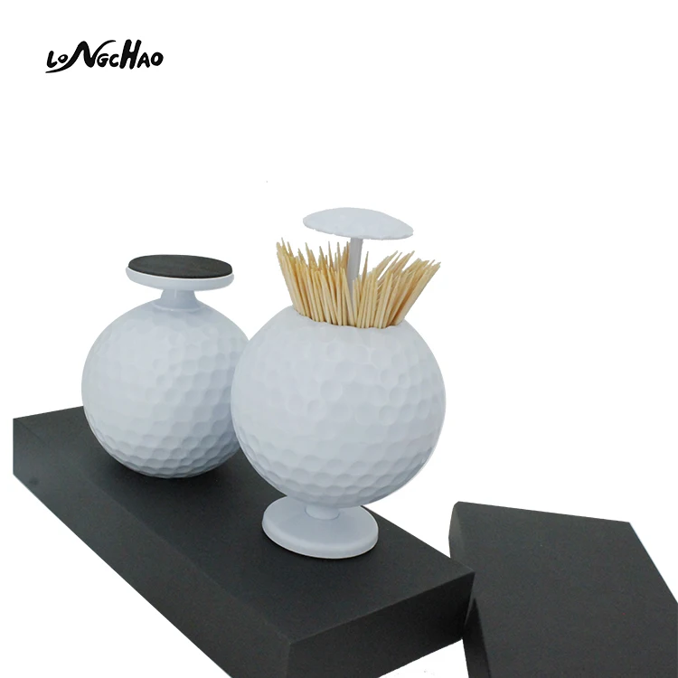 

Wholesale Custom Automatic Pop-Up Golf Ball Toothpick Holder, White