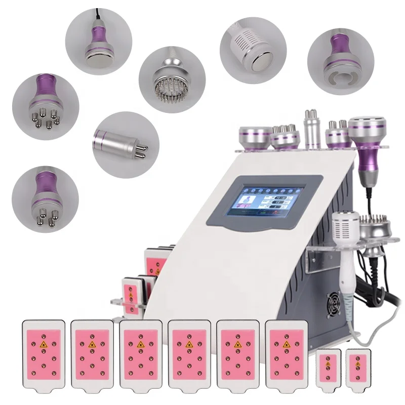 

9in1 vacuum cavitation slimming machine RF /40or80k /8 lipolaser 635nm 8*plates/hotsell customize support/Factory price