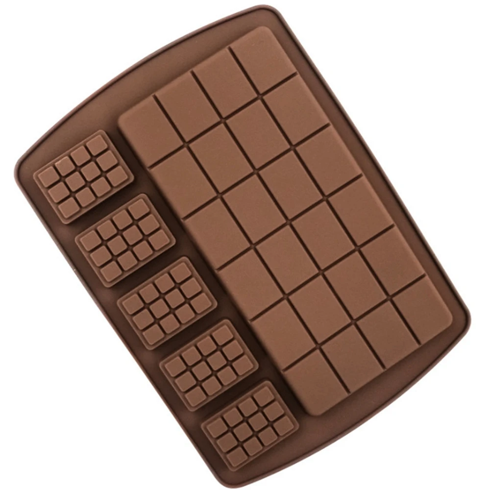 

Silicone Chocolate Mold Fondant Molds DIY Candy Bar Mould Cake Decoration Tools Kitchen Baking Accessories, Chocolate color