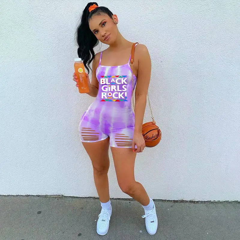

X01467L Letterized print sportswear jumpsuit High crater strip fabric Fashion Sexy Low-Cup Women Club Jumpsuits, 4 colors