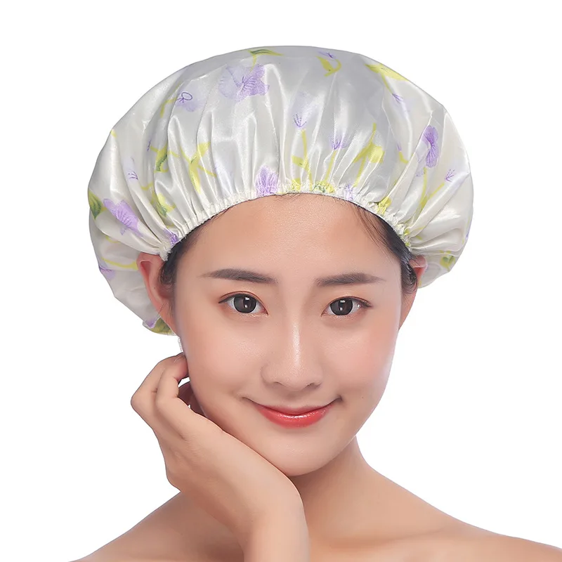 
best selling product amazon top seller 2020 Customized satin Cloth durable hair cap shower caps custom 