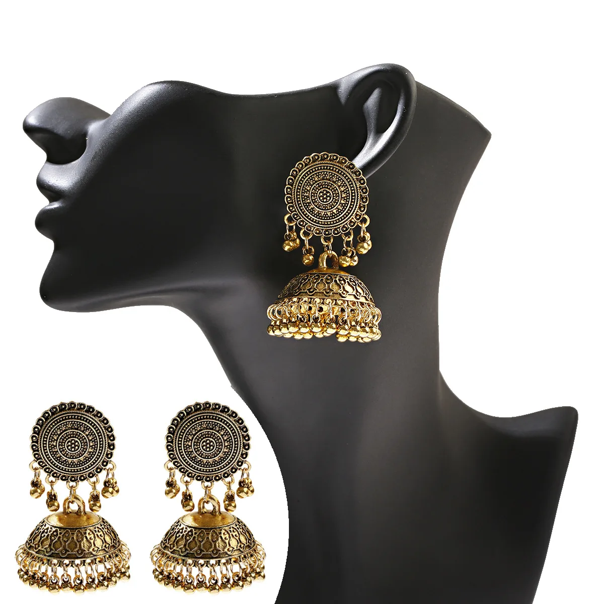 

Vintage palace birdcage earrings female ethnic wind bells Indian earrings travel jewelry, Color