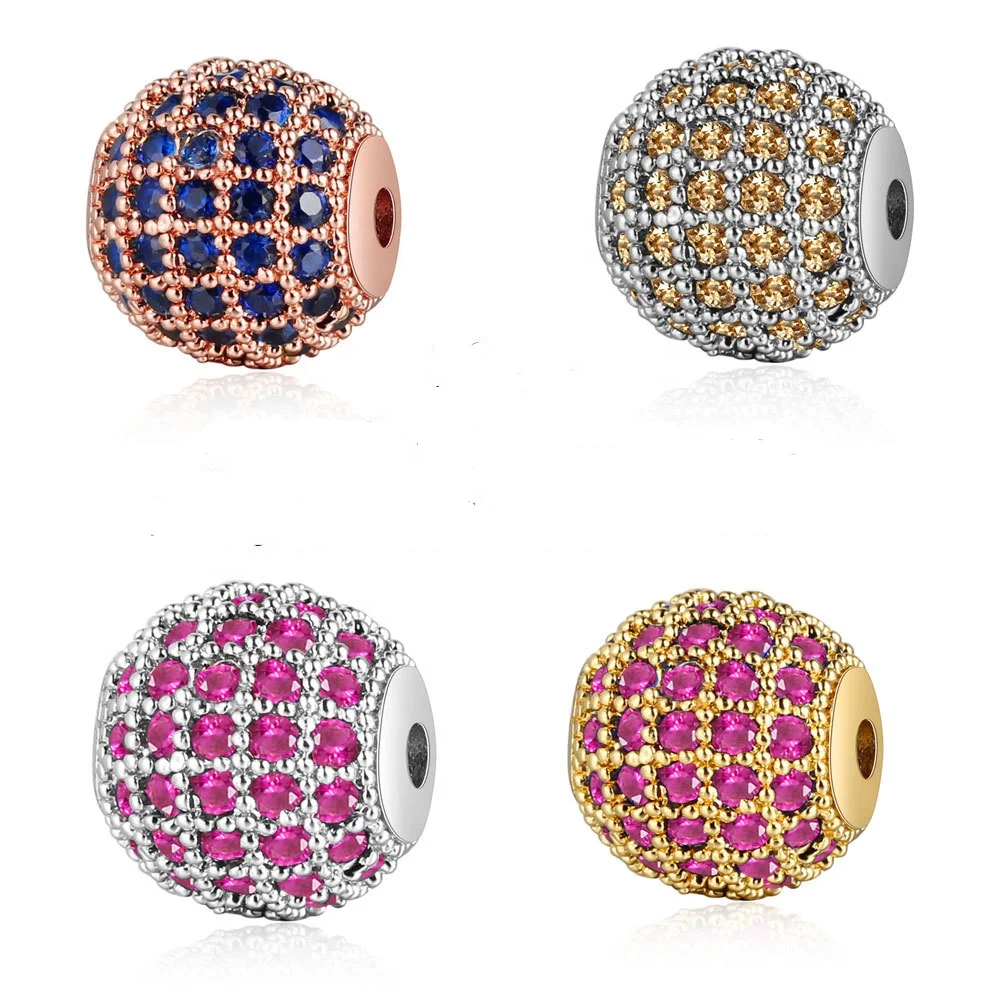 

Fashion Multicolor Cubic Zirconia Pave Ball,Mixed Colour Diamond CZ Micro Pave Spacer Beads, Multi color