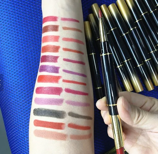 

girl lipstick cosmetics makeup printing logo double head lipsticks crayon pencil 2 in 1