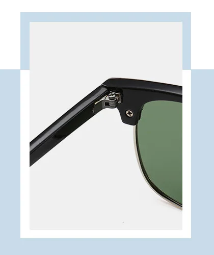 retro brand semi rimless polarized sunglasses women men sun glasses