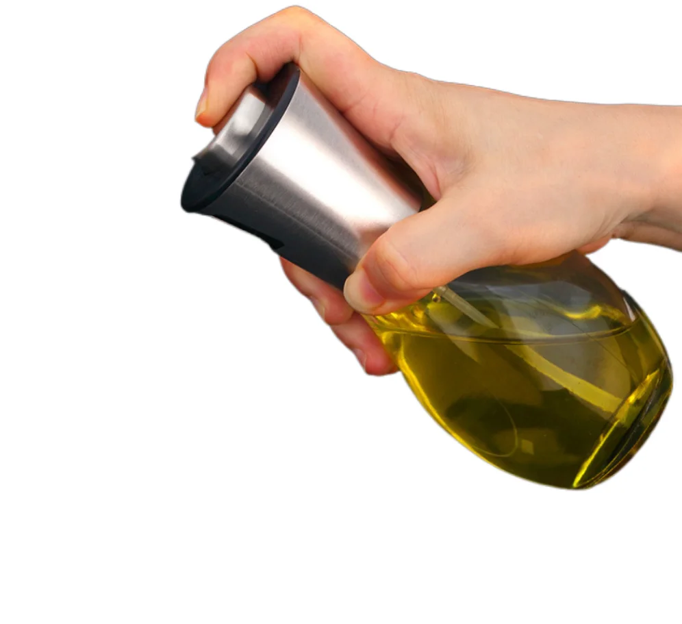 

T309 200ml Stainless Steel Glass Oil Spray Bottle Kitchen Tools Cooking Seasoning Oil Pot Sprayer Barbecue Oil Bottle