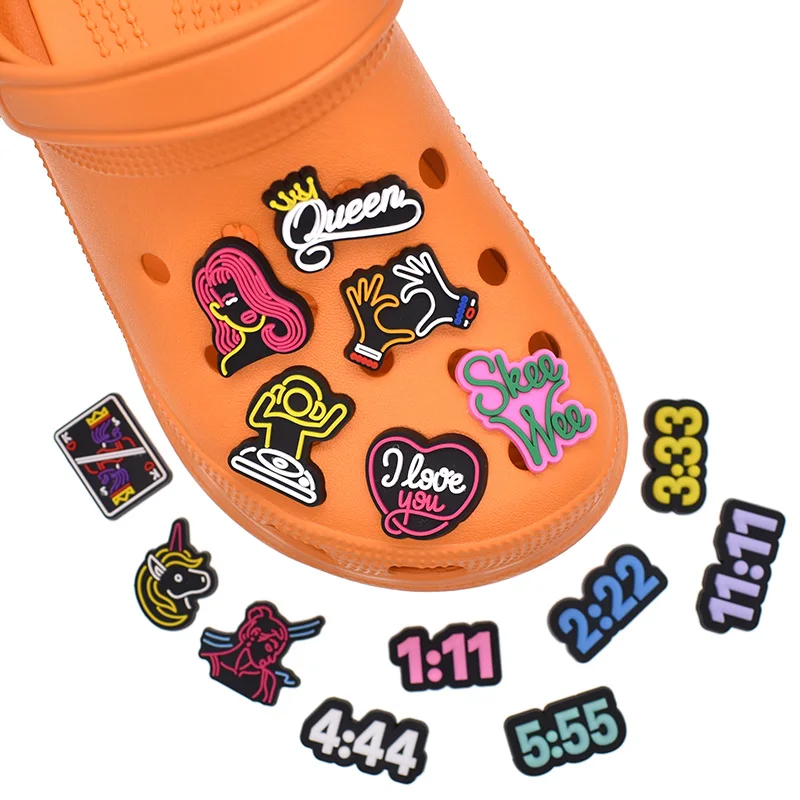 

Shoe Charms Character Number New Croc Charms Shoe decorations Birthday Gifts for Charm Lady Teen Kids, Shown on pic.