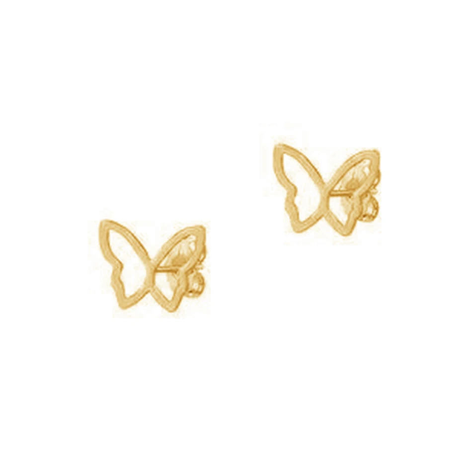 

minimalist jewelry 925 sterling silver jewelry for women 18k gold plated Butterfly Stud Earrings