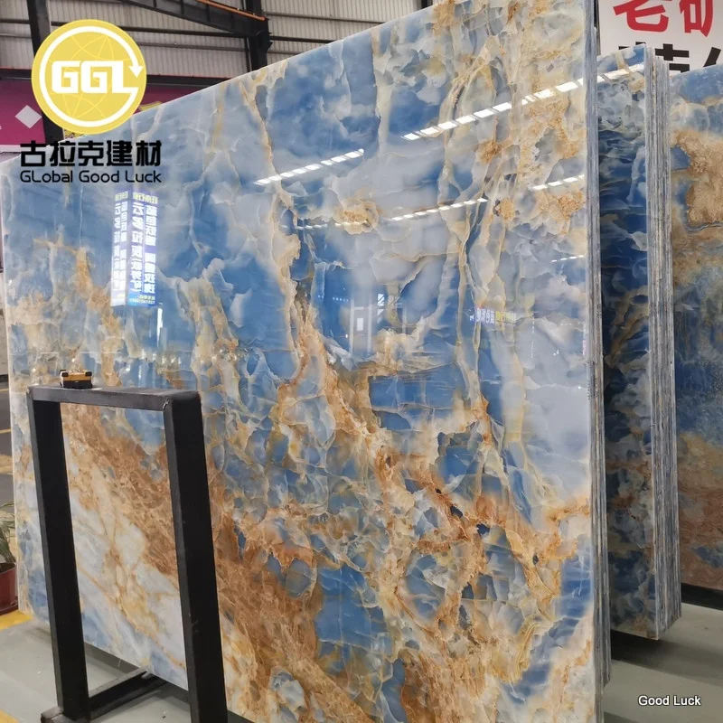 Onyx Tile Onyx Marble Slab Tile LUXURY Natural Blue Onyx Marble Slab Tile manufacture