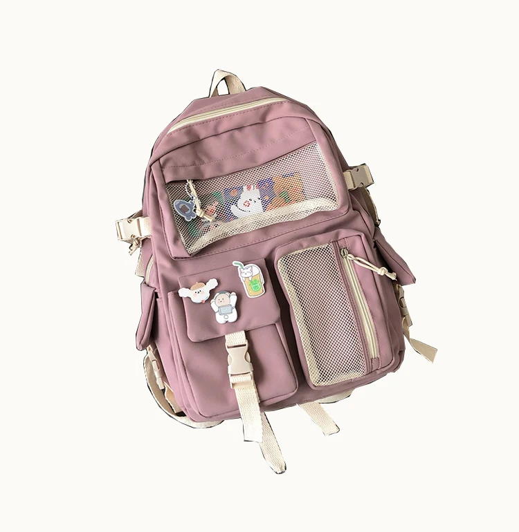 

wholesale Waterproof Nylon Cartable Schoolbags for Teenagers Backpack Girls, 4 colors