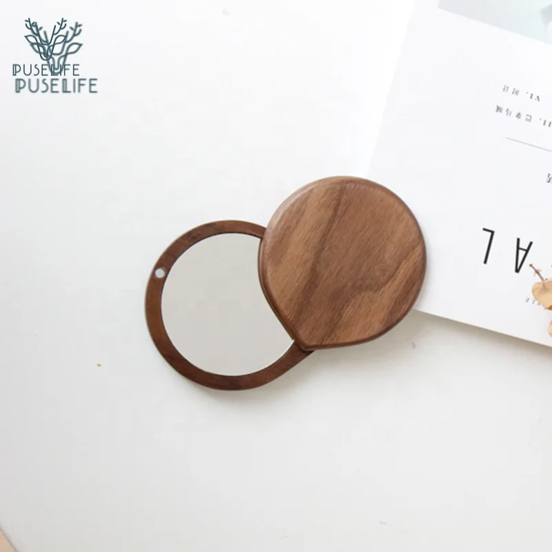 

Round walnut wood mirror luxury, Walnut wood color