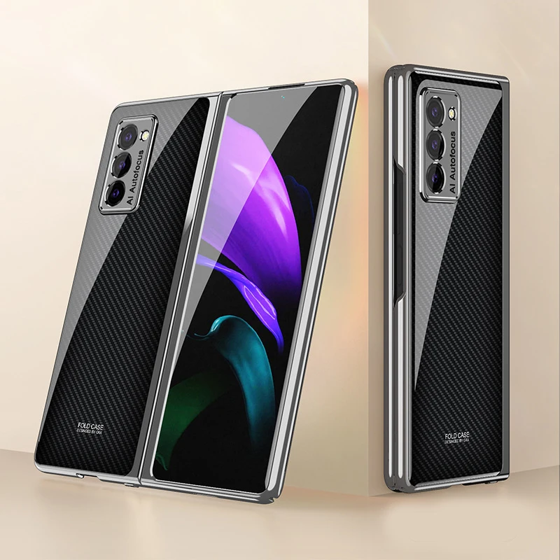 

New Luxury Protective electroplate+PC Case for Galaxy Z Fold 2 Shockproof Phone Covers for Samsung for Galaxy Z Fold2, Multi colors