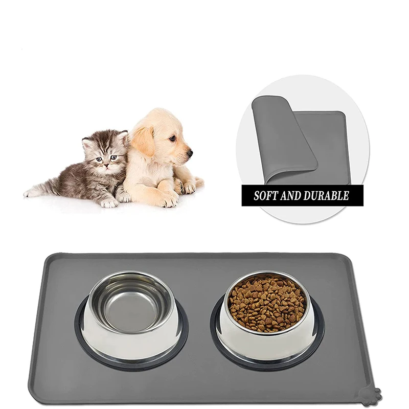 

Hot Selling Waterproof Pet Bowl Mat Eco - Friendly Dog Mat Non-Stick Pet Silicone Mat, Customized color