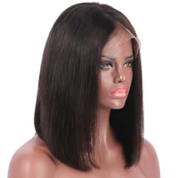 

Timed Promotions Hot Sale Grade 10A Top Quality Human Hair Natural color 13x6 Lace front bob Wig for black women