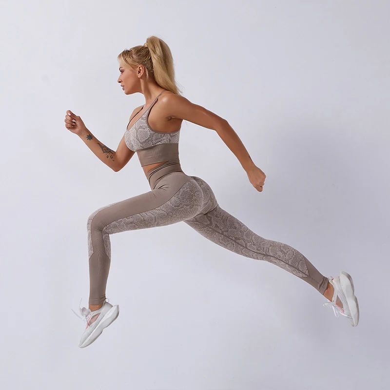

ngozi seamless women skinny sets female gym running training cycling clothes fitness sport suit yoga clothing