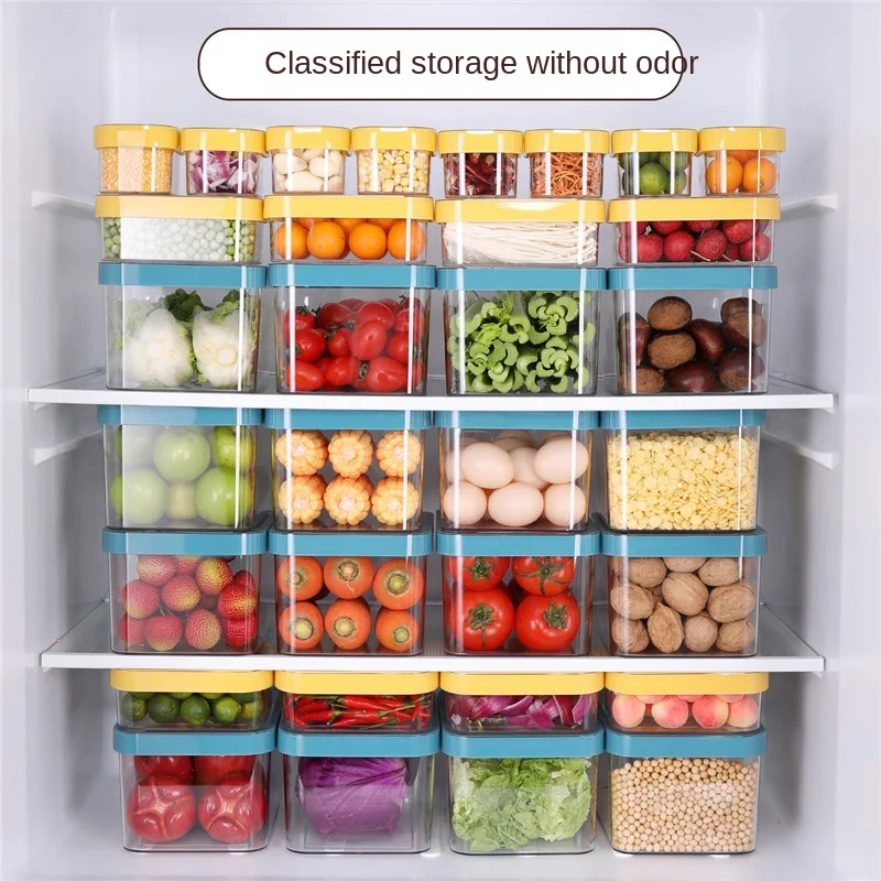 

Refrigerator Storage Box Kitchen Organizing Vegetables, Fruits and Food Sealed Cans Plastic Highly Transparent Storage Bo