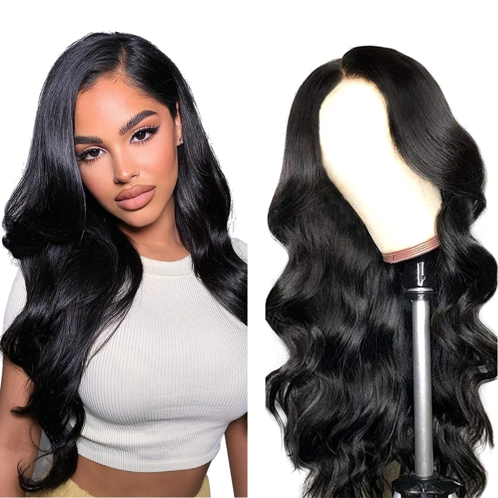 

Wholesale Good Swiss Lace Frontal Wig Pre Plucked For Black Women Raw Indian Hair Cuticle Aligned 13X6 Body Wave Lace Front Wig