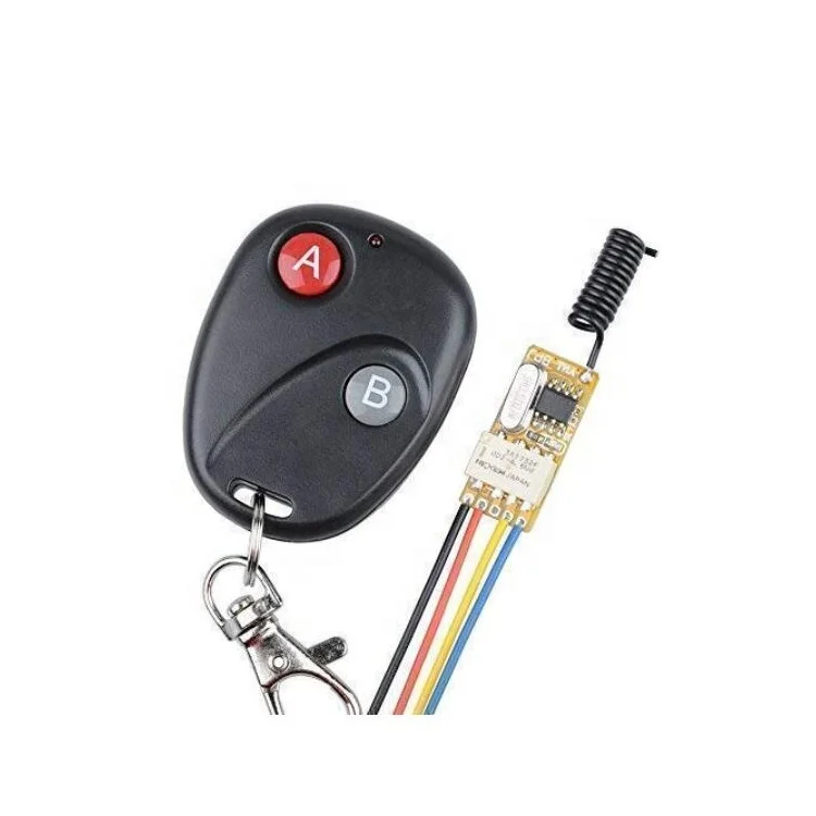 

Mini Relay Wireless Switch Secure 1-Channel Micro Receiver with Transmitter System in Latched Mode DC 3.7V 5V 6V 7V 9V 12V