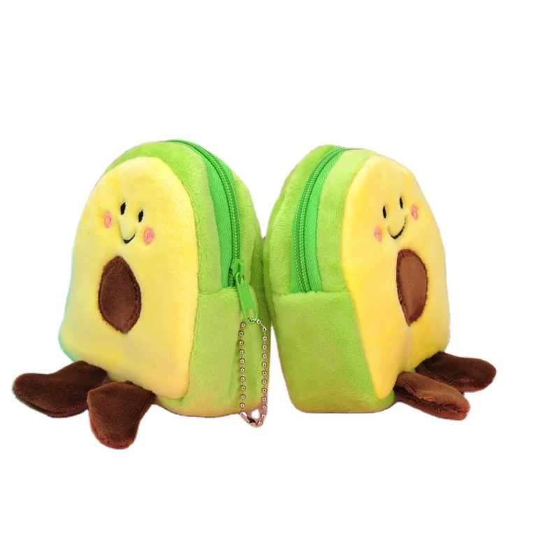 

avocado fruit cuboid school bag mini shape coin purse lipstick data cable coin purse, As picture color