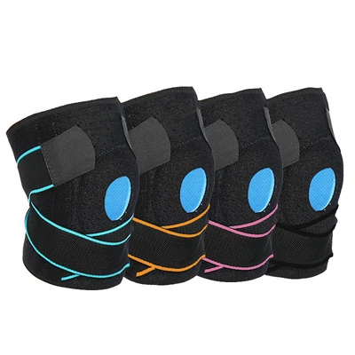 

High quality waterproof neoprene sports knee sleeve adjustable knee support with silicone pad, Green, blue, red, orange