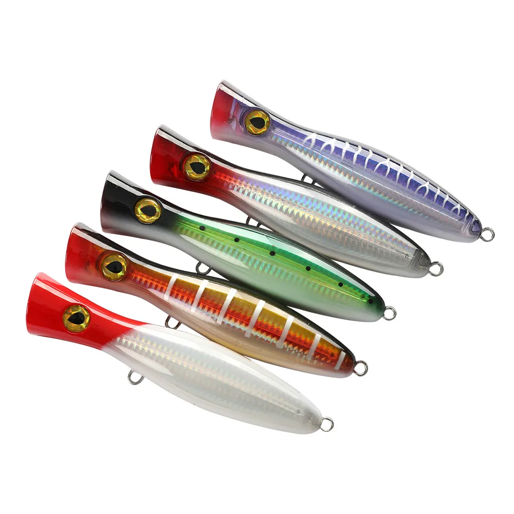 

HONOREAL VMC Hook Floating Top Water Popper Fishing Lure Bait, Various color to choose