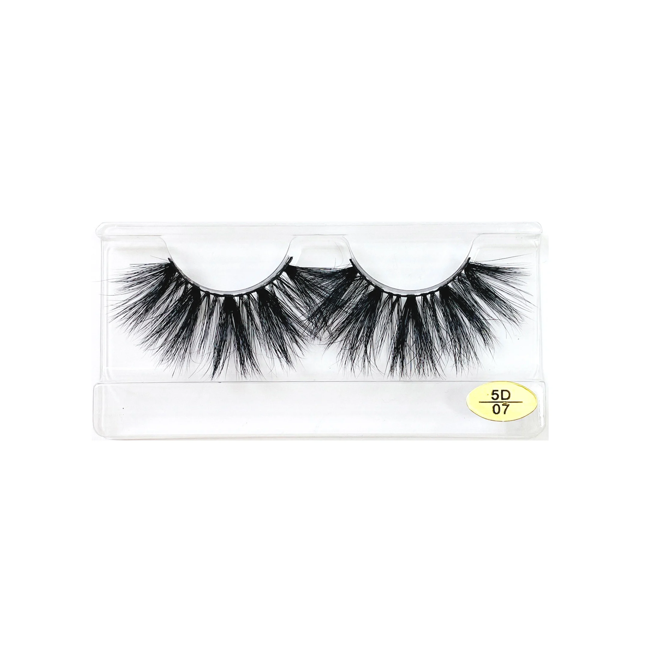 

hot selling 5d real mink fake eyelashes with packaging box custom, Black