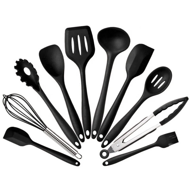 

High Quality Heat Resistant Kitchenware Kitchen Utensils 10 Piece Accessories Silicone Kitchen Utensil Set